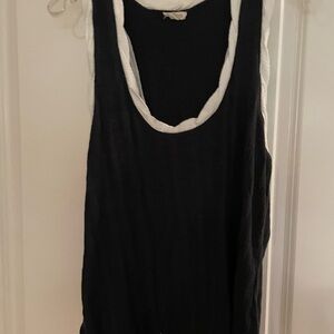 Pilcro Scoop Neck Racer Back Black and White Tank Top